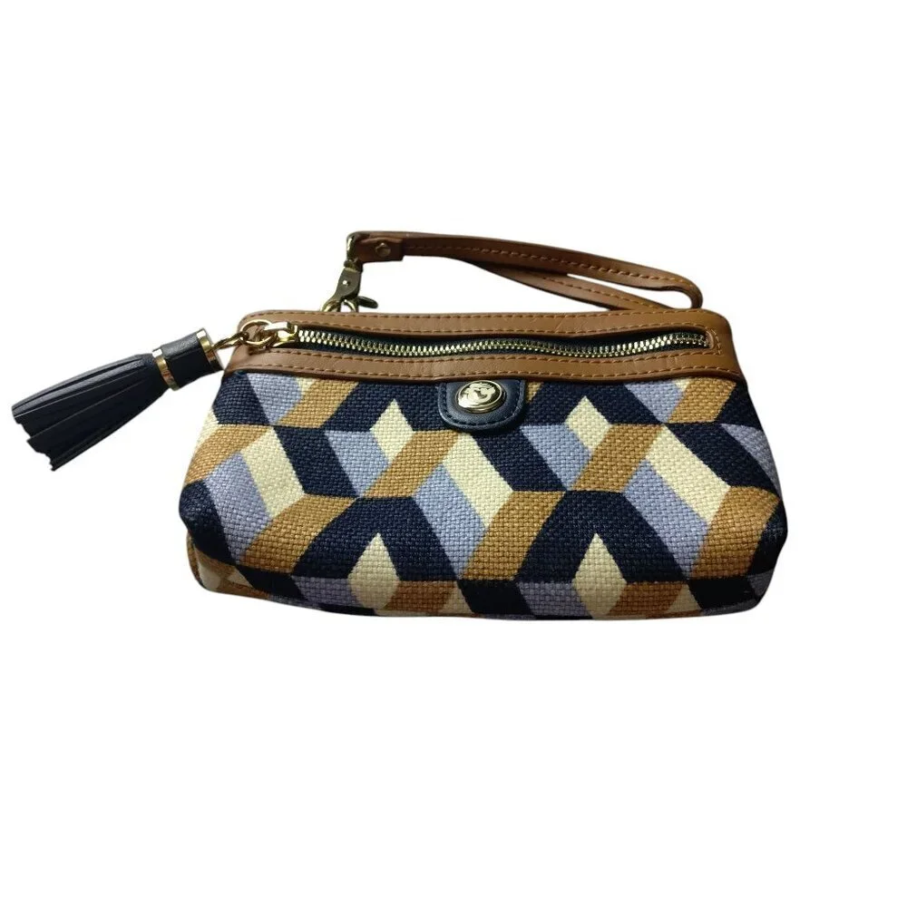 Spartina 449 Daufuskie Island Linen Genuine Leather Colorblock Wrislet Tassel